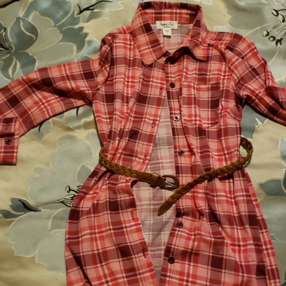 Girls Long Sleeve Shirt Dress